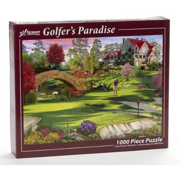 Golfer's Paradise - 1000 Piece Jigsaw Puzzle by Vermont Christmas Company, NEW! - Picture 1 of 8